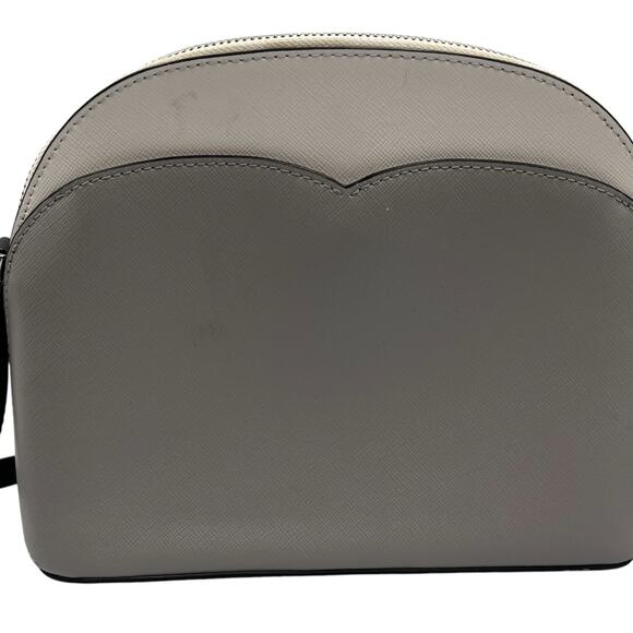 Kate Spade Payton Dome Saffiano Leather Crossbody Bag Gray White - Picture 4 of 8